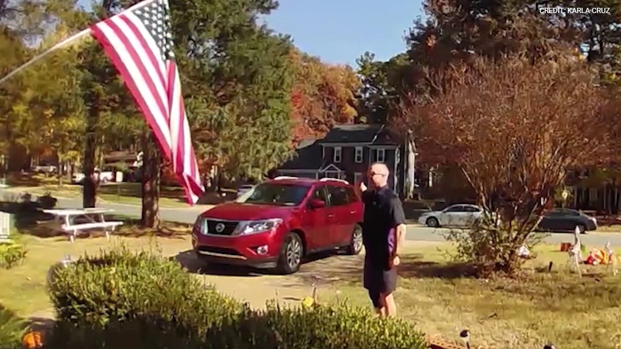 FedEx driver hangs, salutes fallen American flag outside Mexican immigrant's home: 'Adore this country''