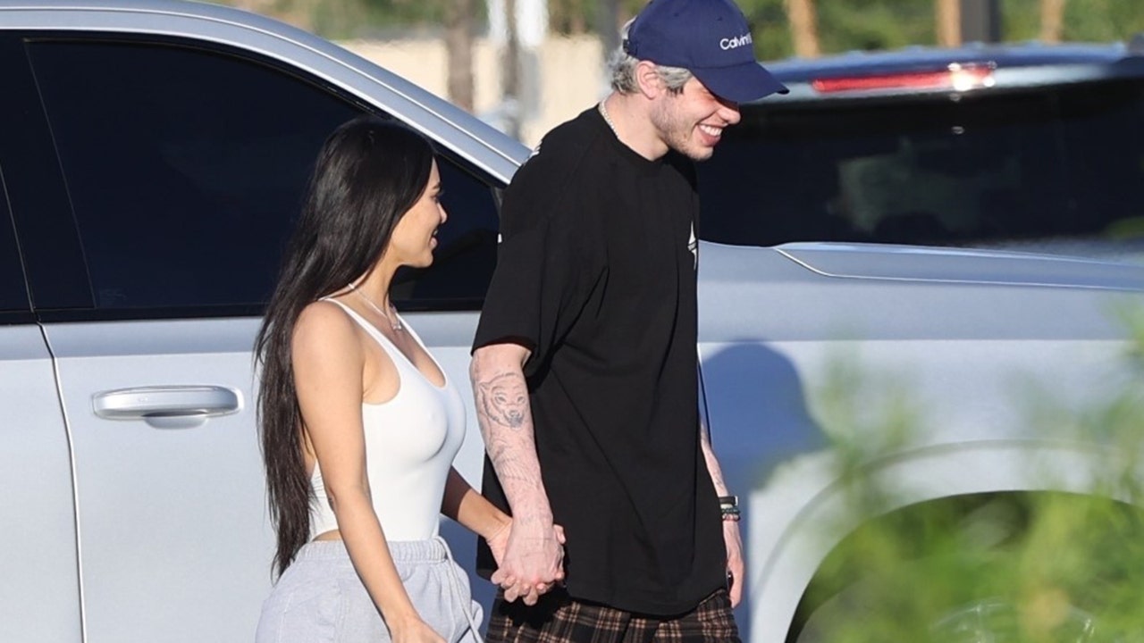 Kim Kardashian and Pete Davidson hold hands during stroll in California