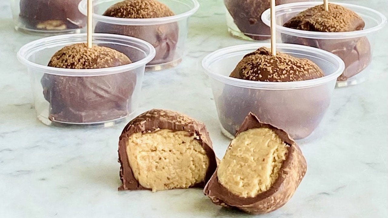 Tasty chocolate peanut butter balls for Christmas dessert