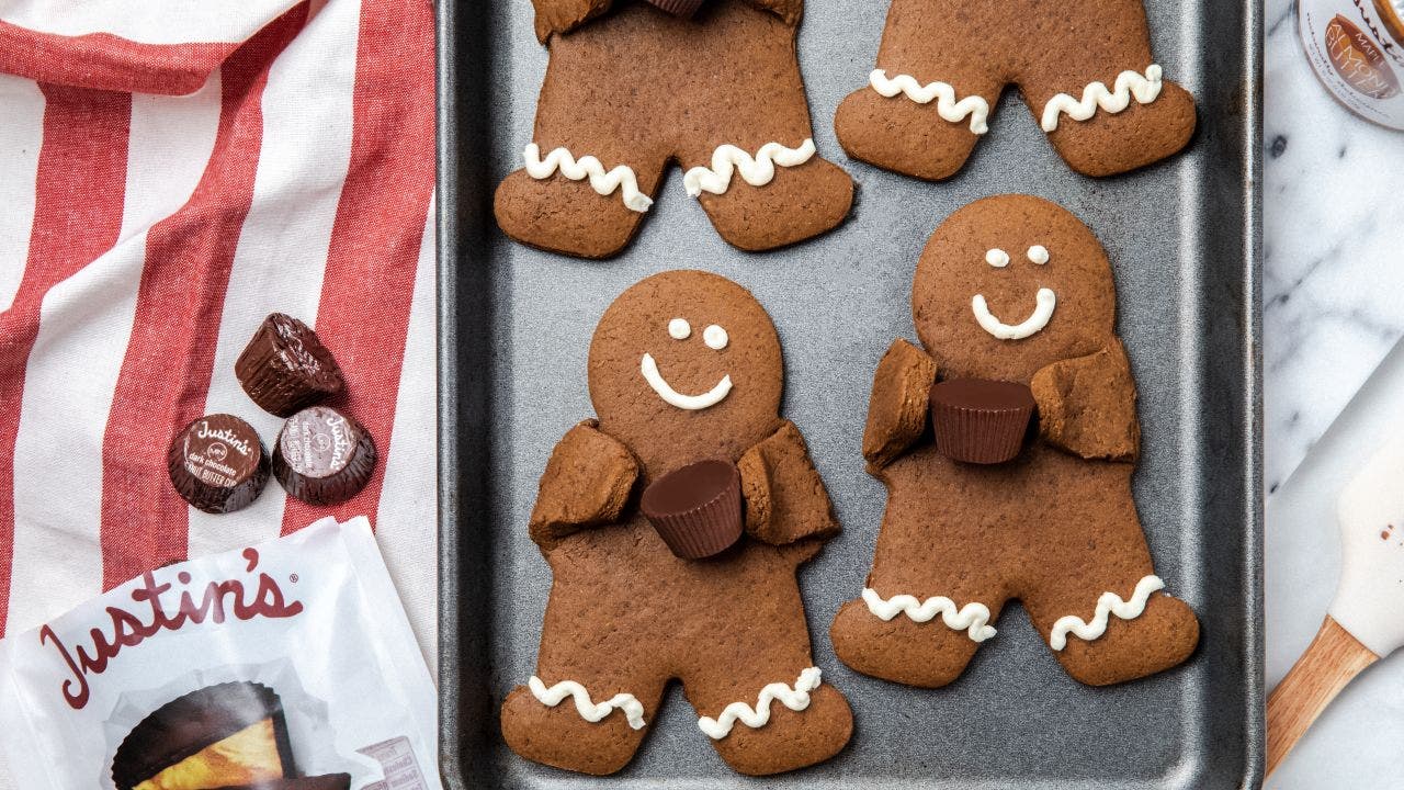 Maple almond butter gingerbread cookies by Justin’s for Christmas
