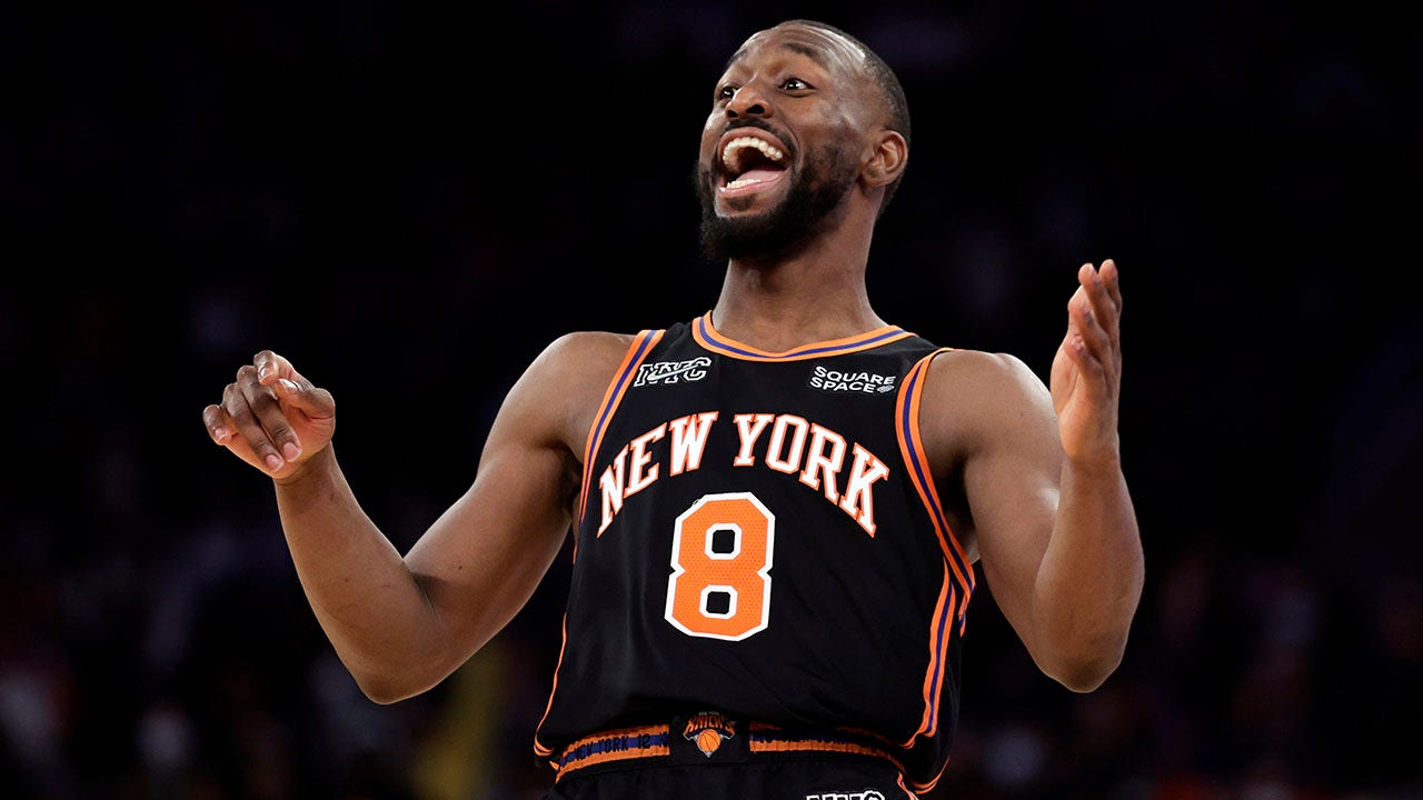 New York Knicks guard Miles McBride shoots against Atlanta Hawks