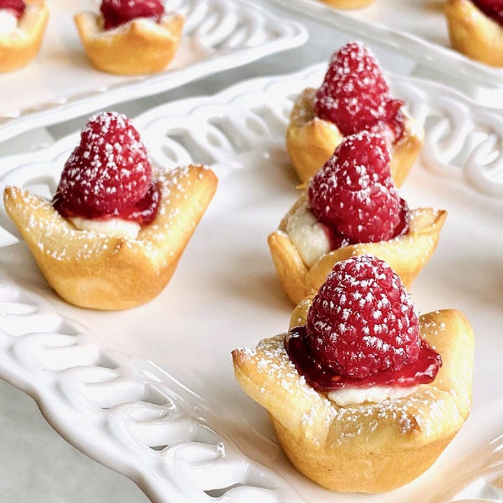 Raspberry goat cheese bites for Christmas dessert