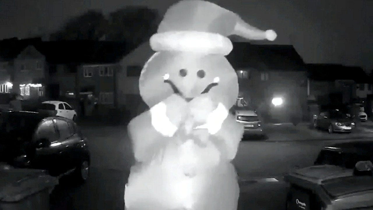 Mystery gift givers in strange costumes caught on home security cameras