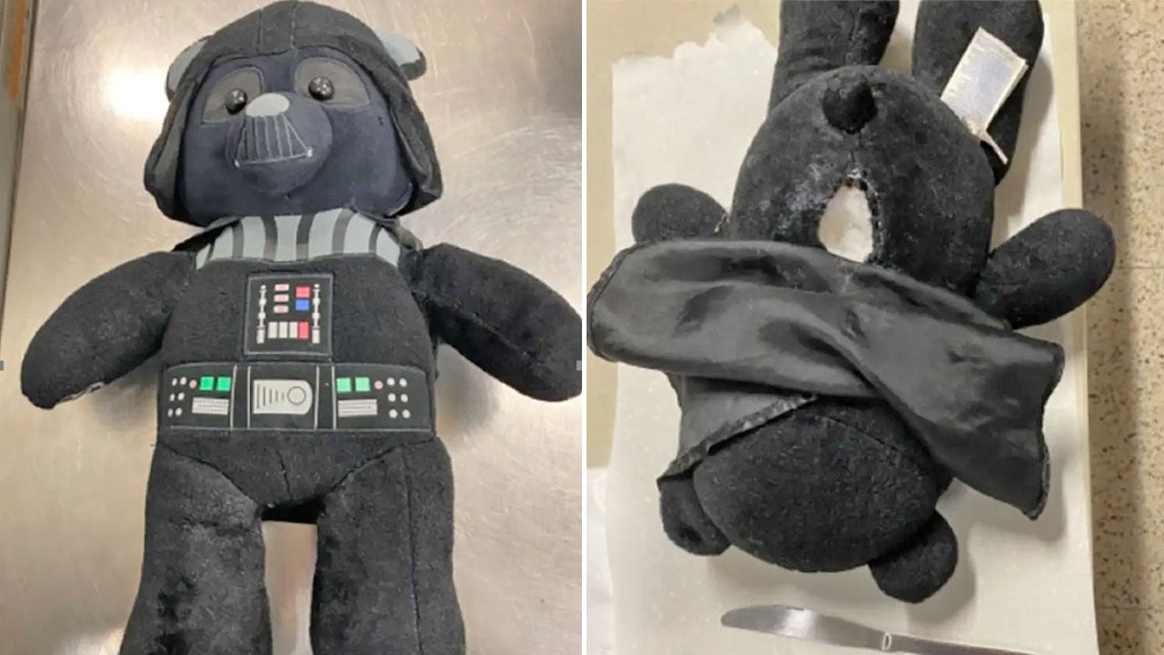 Woman caught with knives hidden in Darth Vader teddy bear