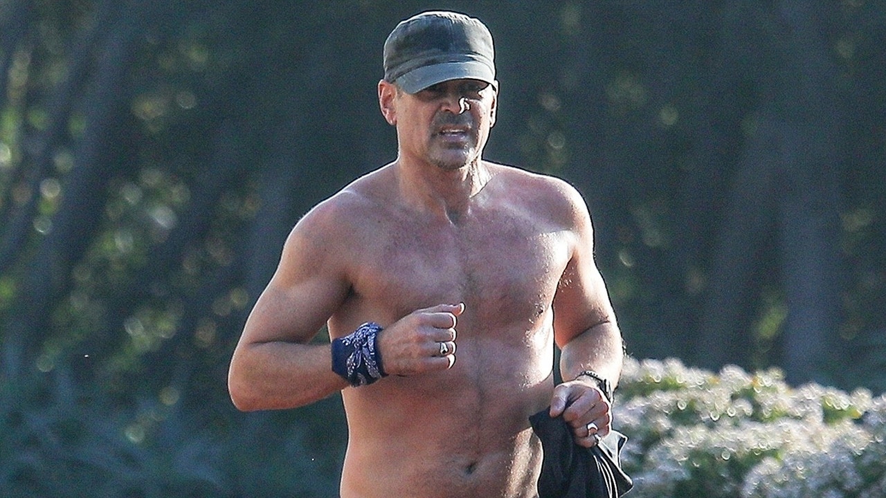 Colin Farrell leaves little to the imagination while running shirtless