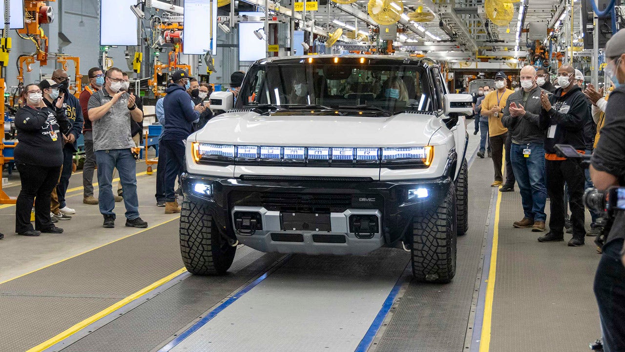 See it: $2.5 million GMC Hummer EV pickup rolls off the assembly line