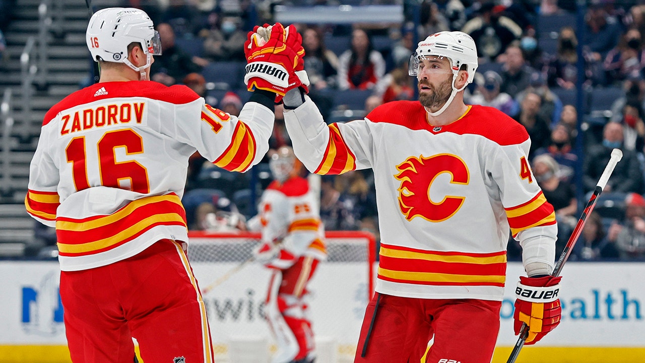Flames fire record 62 shots on goal, rout Blue Jackets in shutout