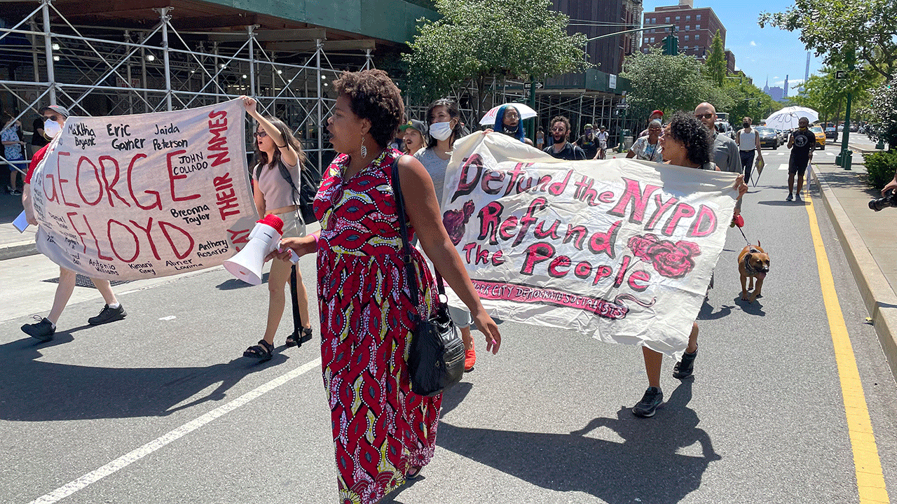 NEW YORK, NY-JULY 31: Kristin Richardson Jordan, City Council Candidate o Harlem District 9, at The Rally to End Police Brutality in Harlem, New York City on July 31, 2021. Credit: Rainmaker Photos / Media Punch / IPX