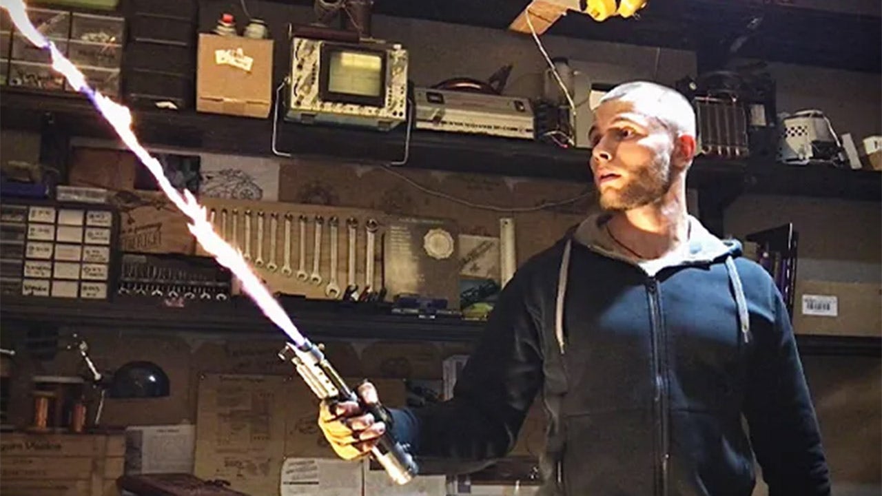 YouTuber makes world’s first retractable lightsaber that can cut through steel