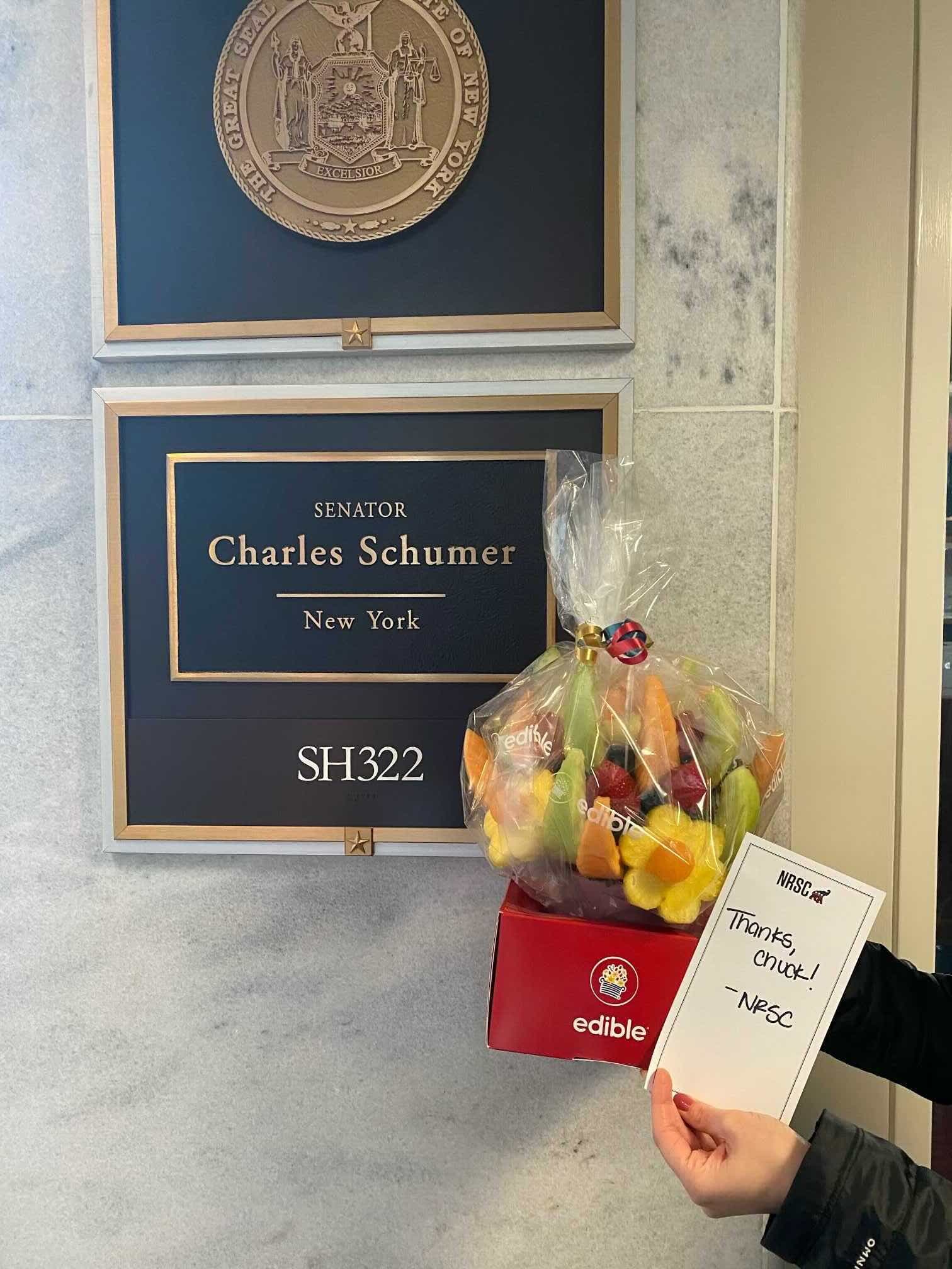 Senate GOP campaign arm sends Schumer gift basket for forcing vulnerable members to take filibuster stand