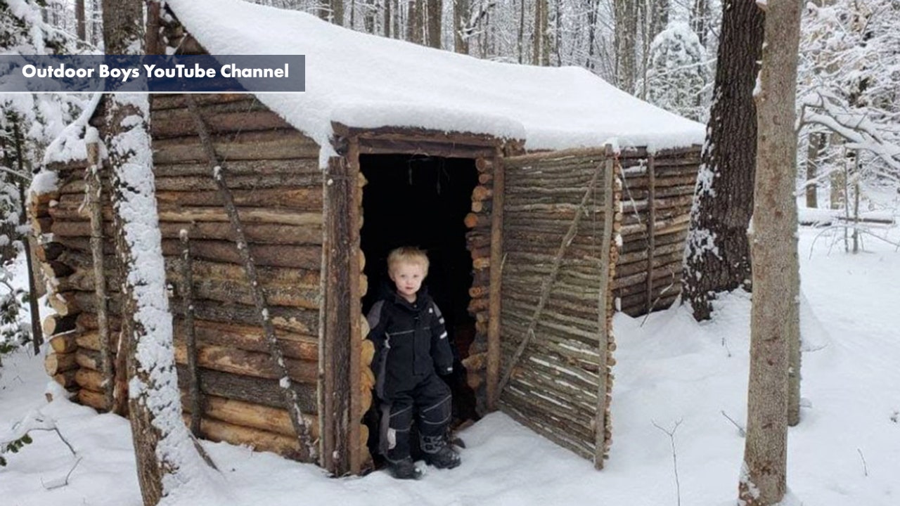 Virginia father spends 1 year camping, building log cabin ‘survival shelter’ with 3 young sons