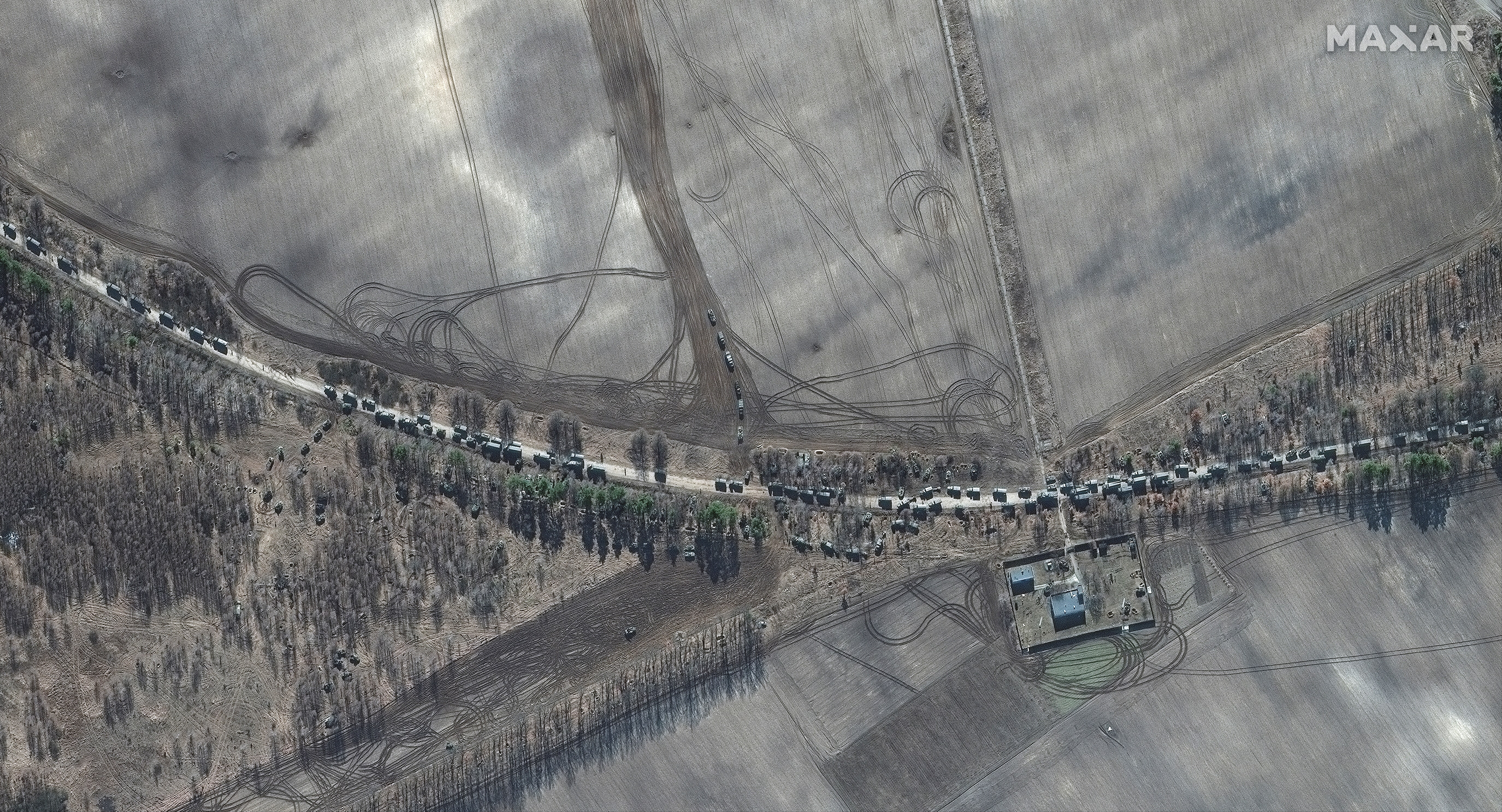 Ukraine invasion: Russian convoy captured in satellite images much longer than previously reported, firm says