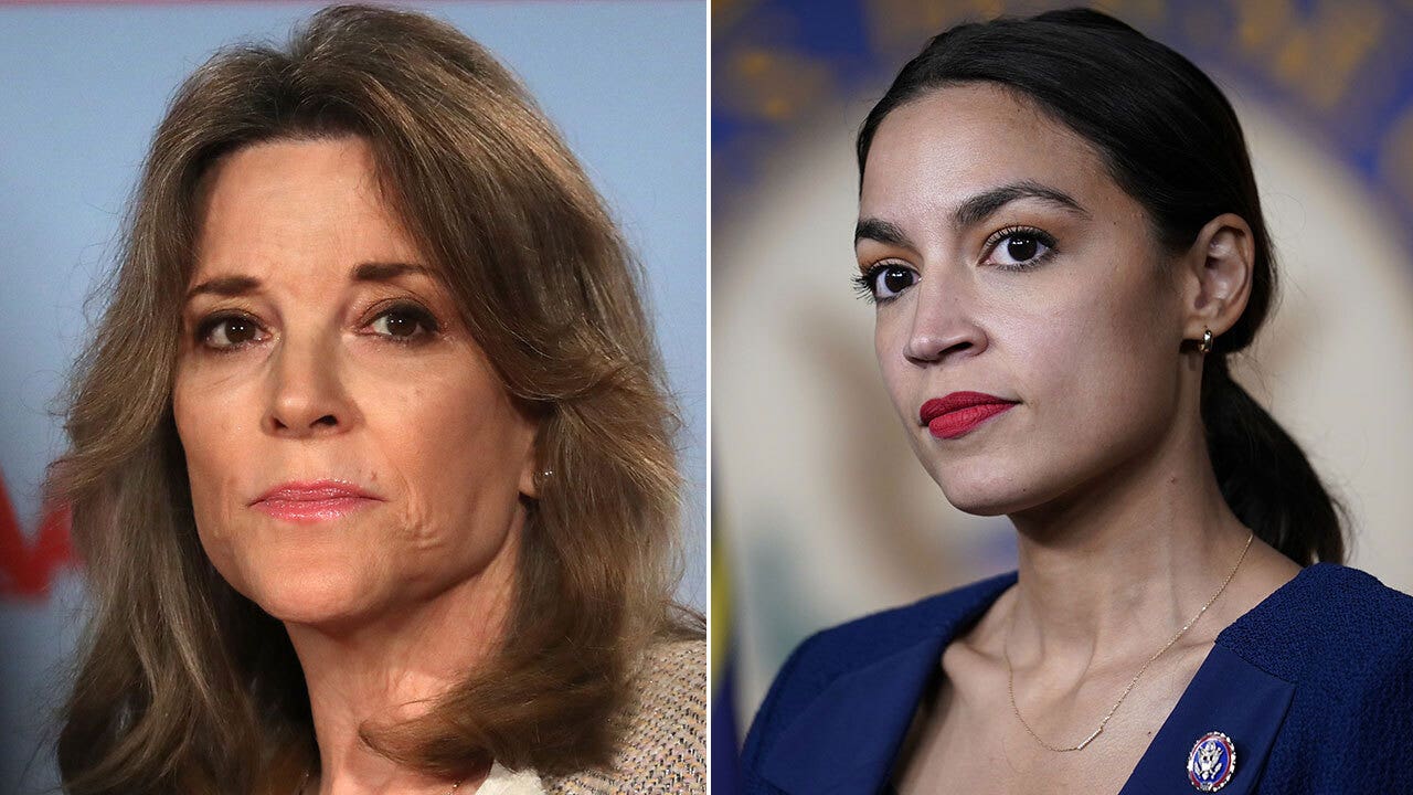 Marianne Williamson calls out AOC's 'bulls---' for dodging question on whether Pelosi should lead Dem caucus