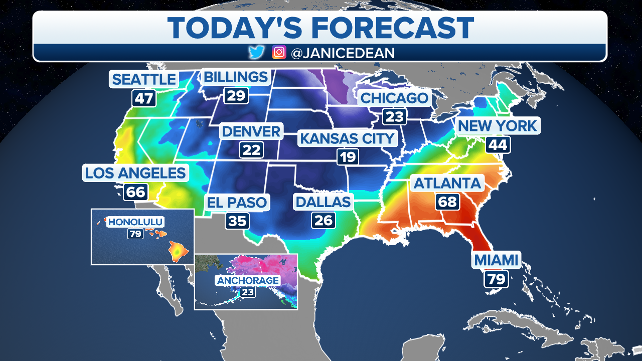 Winter storm brings snowy weather, thunderstorms and frigid temperatures across US