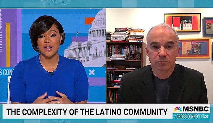 MSNBC host renews liberal media's alarm over Latino voters shifting towards GOP, identifying as White