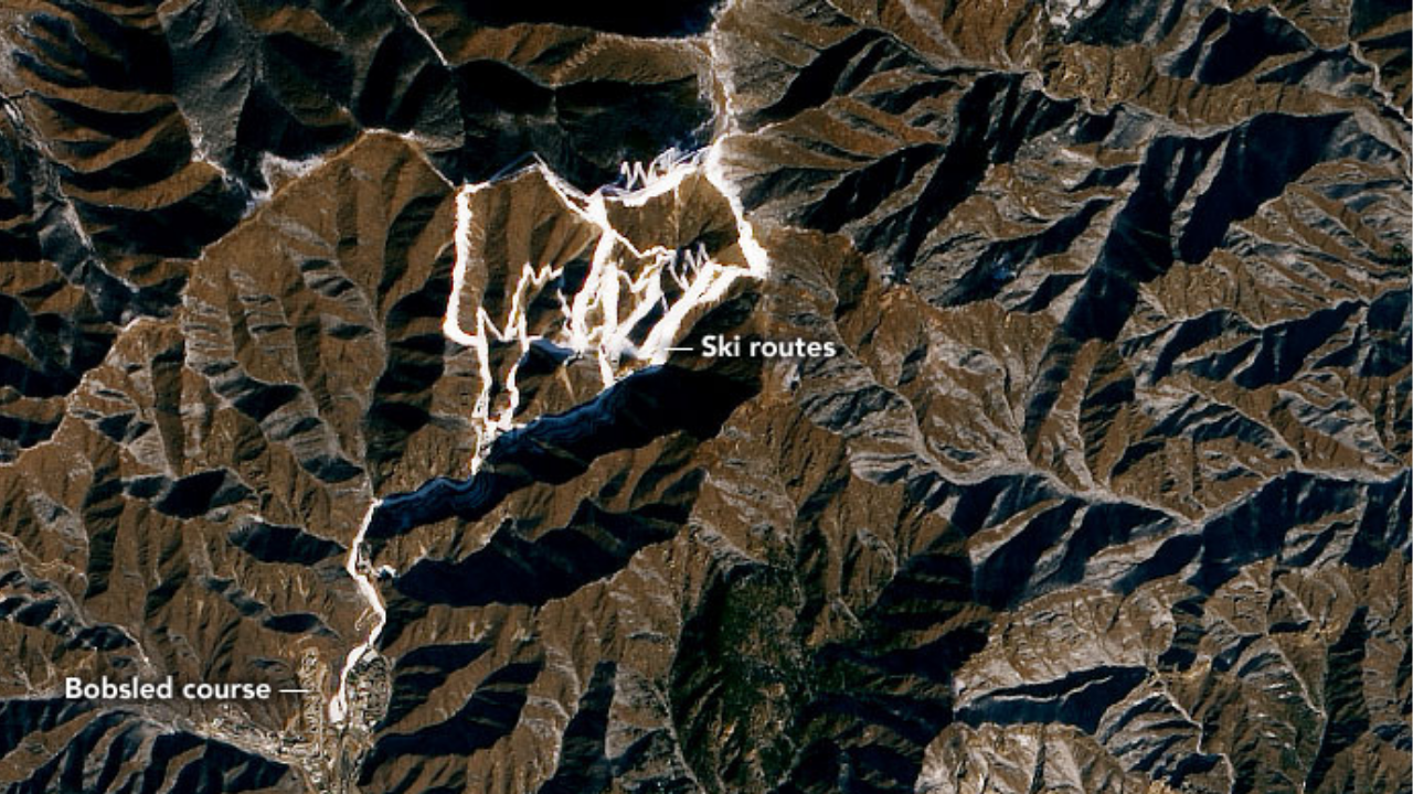 China winter Olympics: NASA imagery shows huge amounts of artificial snow used in Beijing