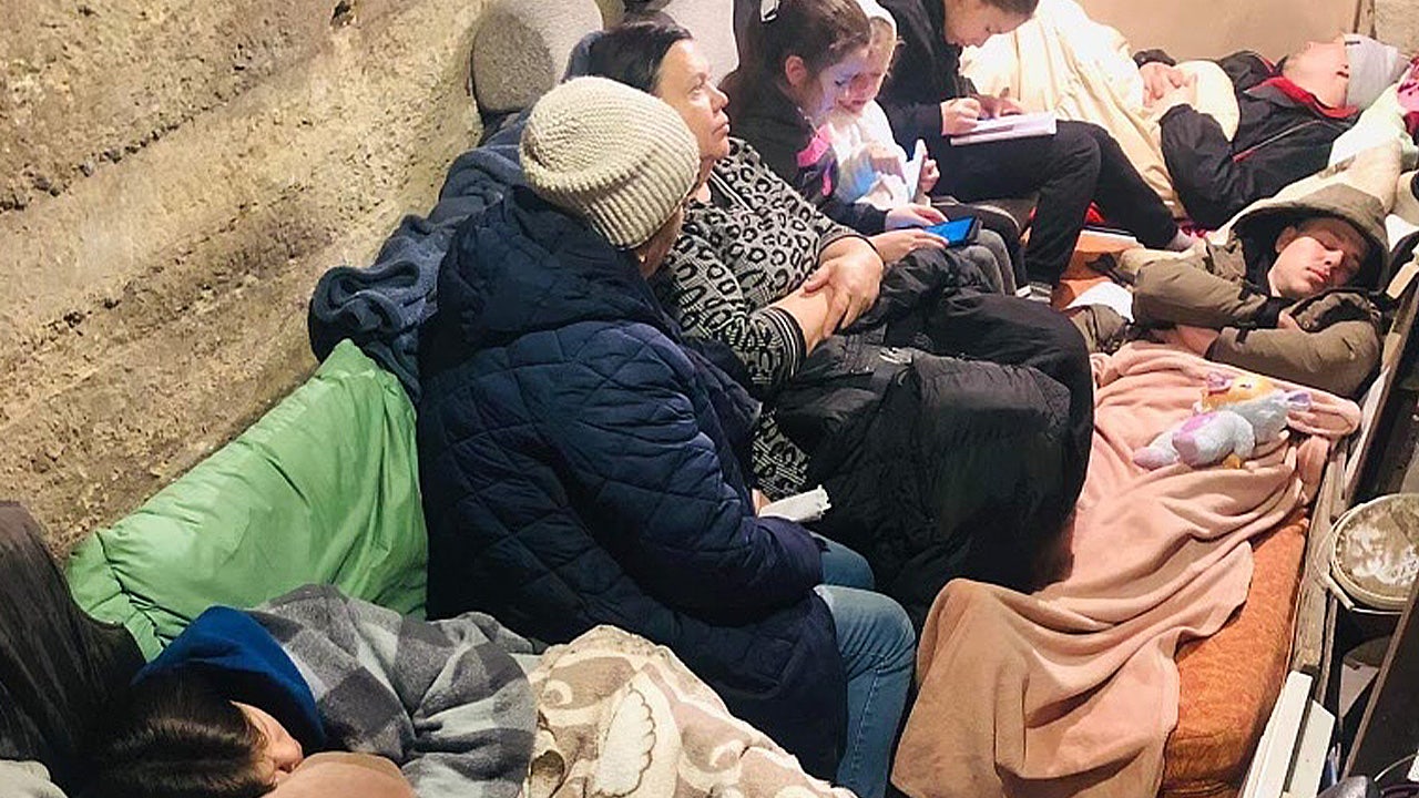 Ukrainian-American pastor in VA shares haunting image of people huddled in Ukraine basement