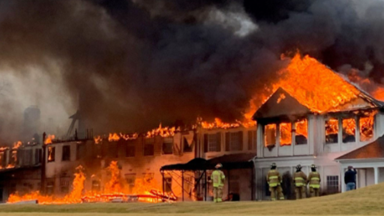 Historic Michigan country club goes up in flames