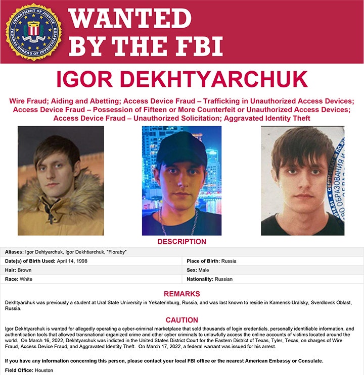 Russian hacking suspect indicted in Texas for running 'marketplace' of stolen logins, information