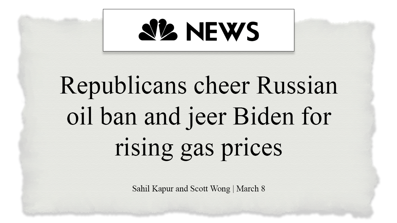 Media preemptively attacks Republicans criticism of high gas prices after Russian oil ban