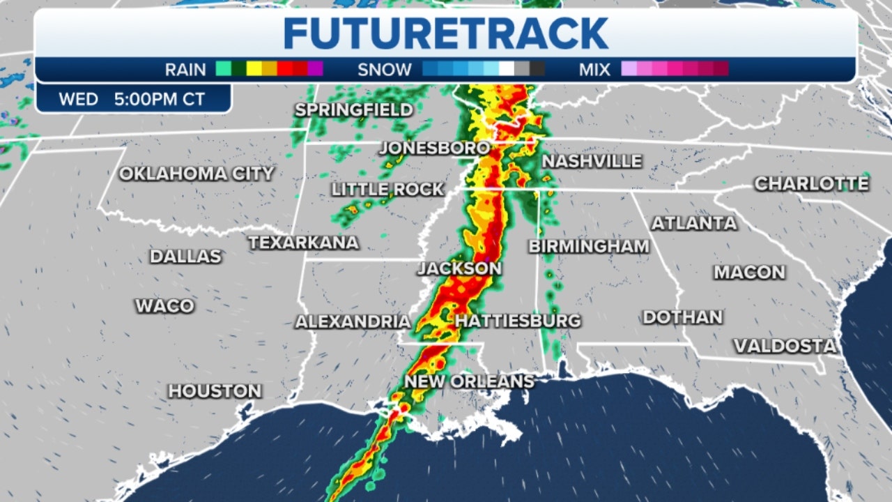 Severe weather forecast for Gulf Coast as Mississippi, Ohio, Tennessee valleys impacted by thunderstorms