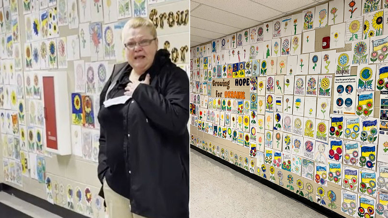 Ukrainian American school custodian in GA stunned by student artwork honoring Ukraine