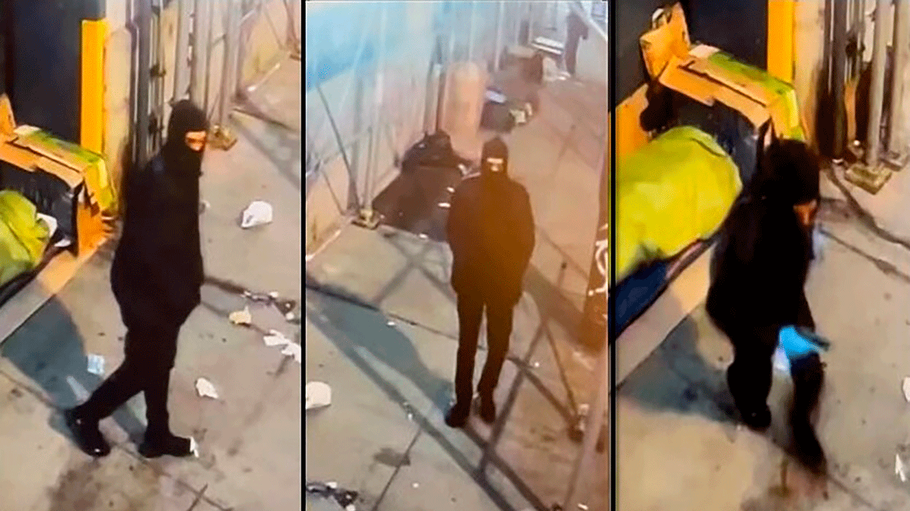 These images taken from surveillance video and provided by the New York Police Department show a man suspected of shooting two homeless people on Saturday, March 12, 2022, in New York. 