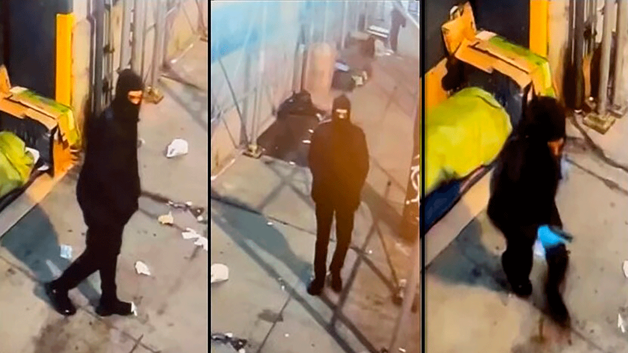 These images taken from surveillance video and provided by the New York Police Department show a man suspected of shooting two homeless people on Saturday, March 12, 2022, in New York. 