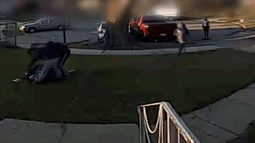 A gif of an attempted carjacking