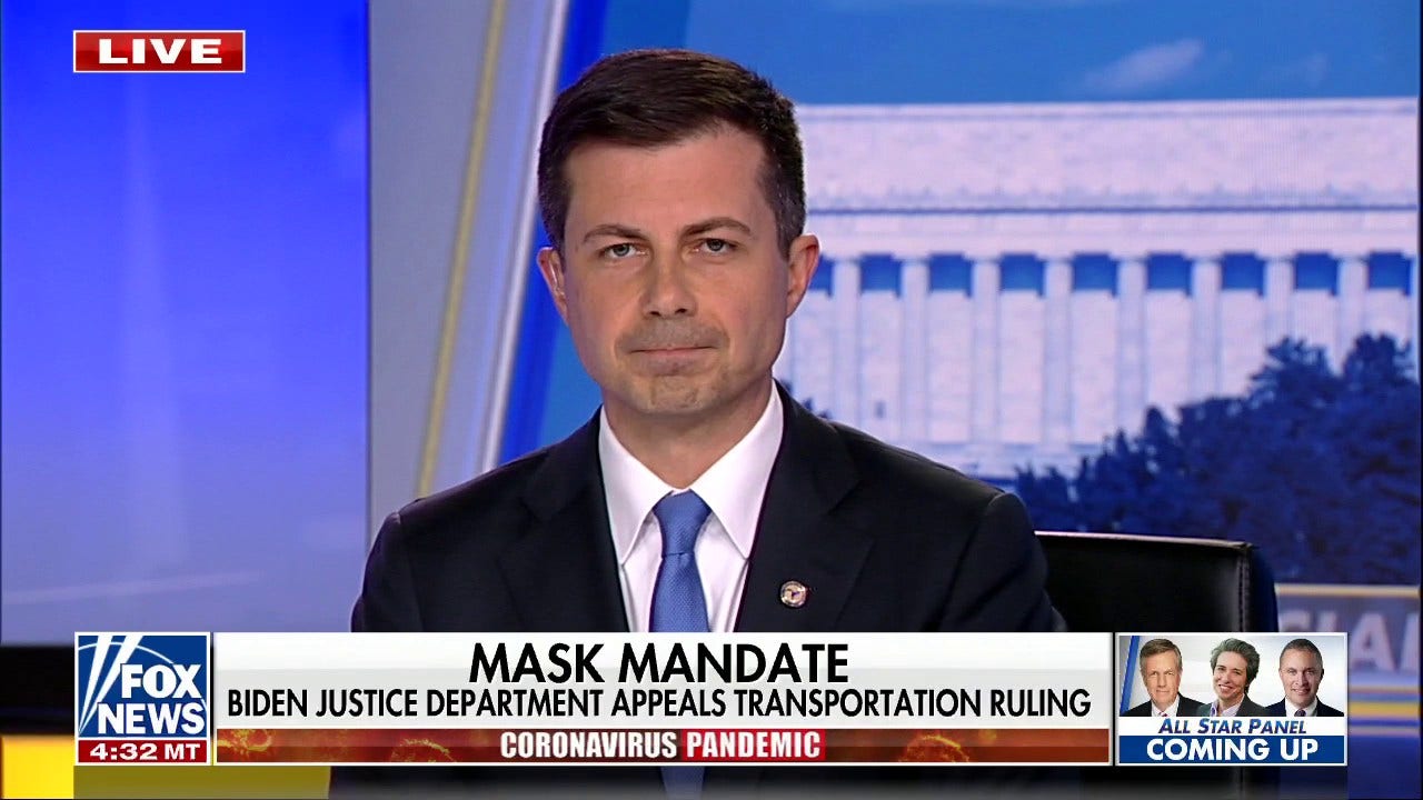 Buttigieg pressed on hypocrisy of attending no-mask-required event while DOJ appeals transport mandate ruling