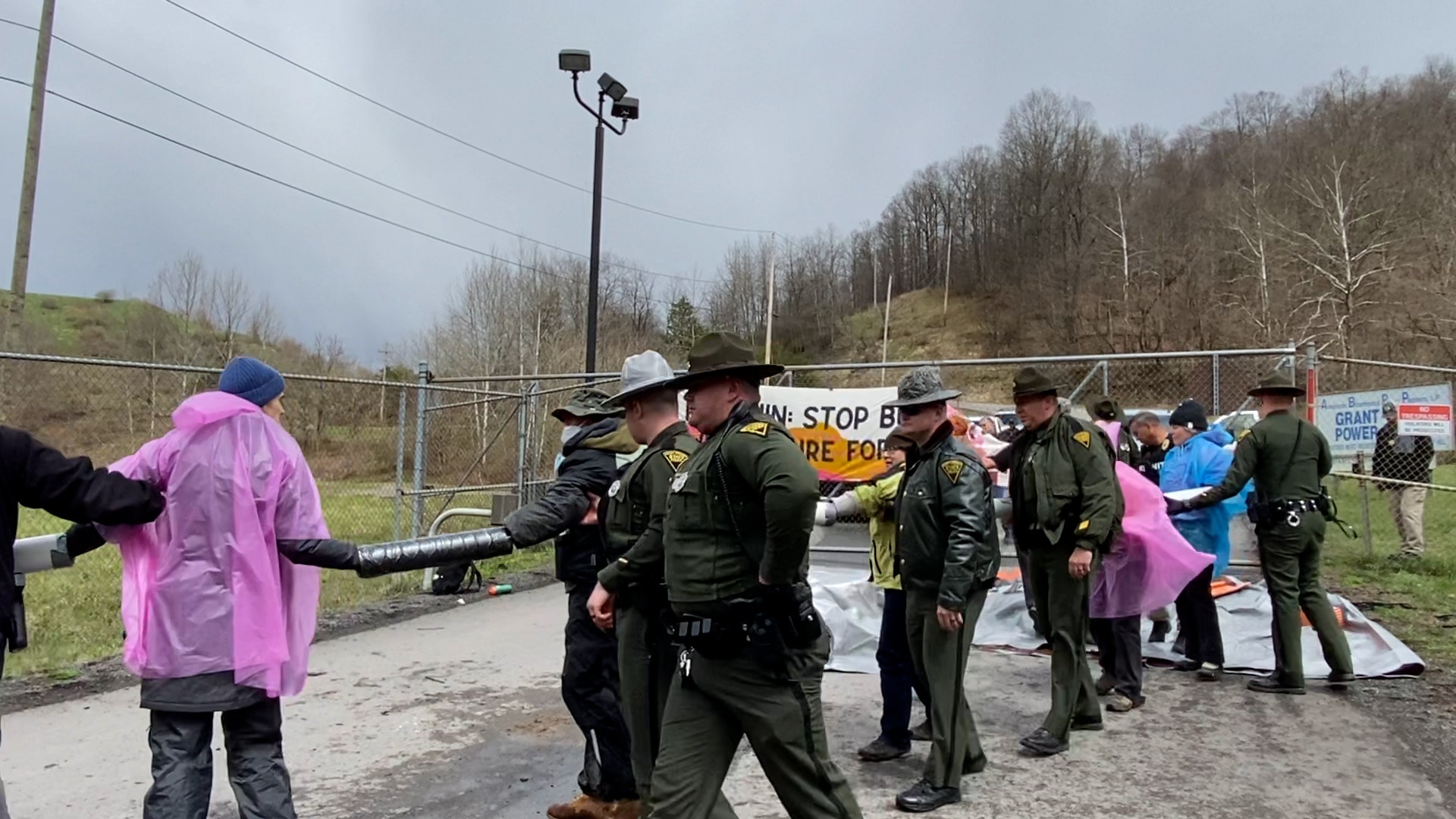 WATCH: Activists criticizing Sen. Joe Manchin arrested after protesting outside power plant