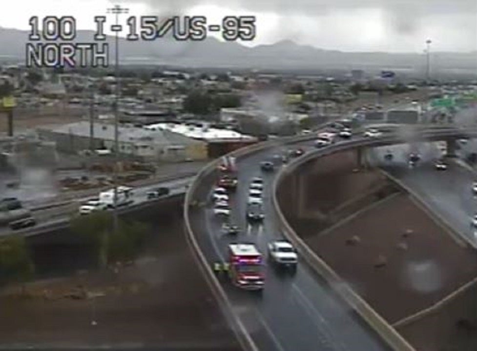 Las Vegas police officer injured in hit and run during traffic stop