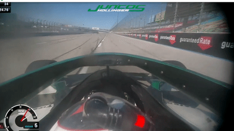 See: IndyCar windshield saves driver’s life as he is hit by debris