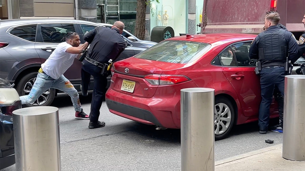 New York man shoves NYPD officer, flees on foot after being stopped at gunpoint in Manhattan: video