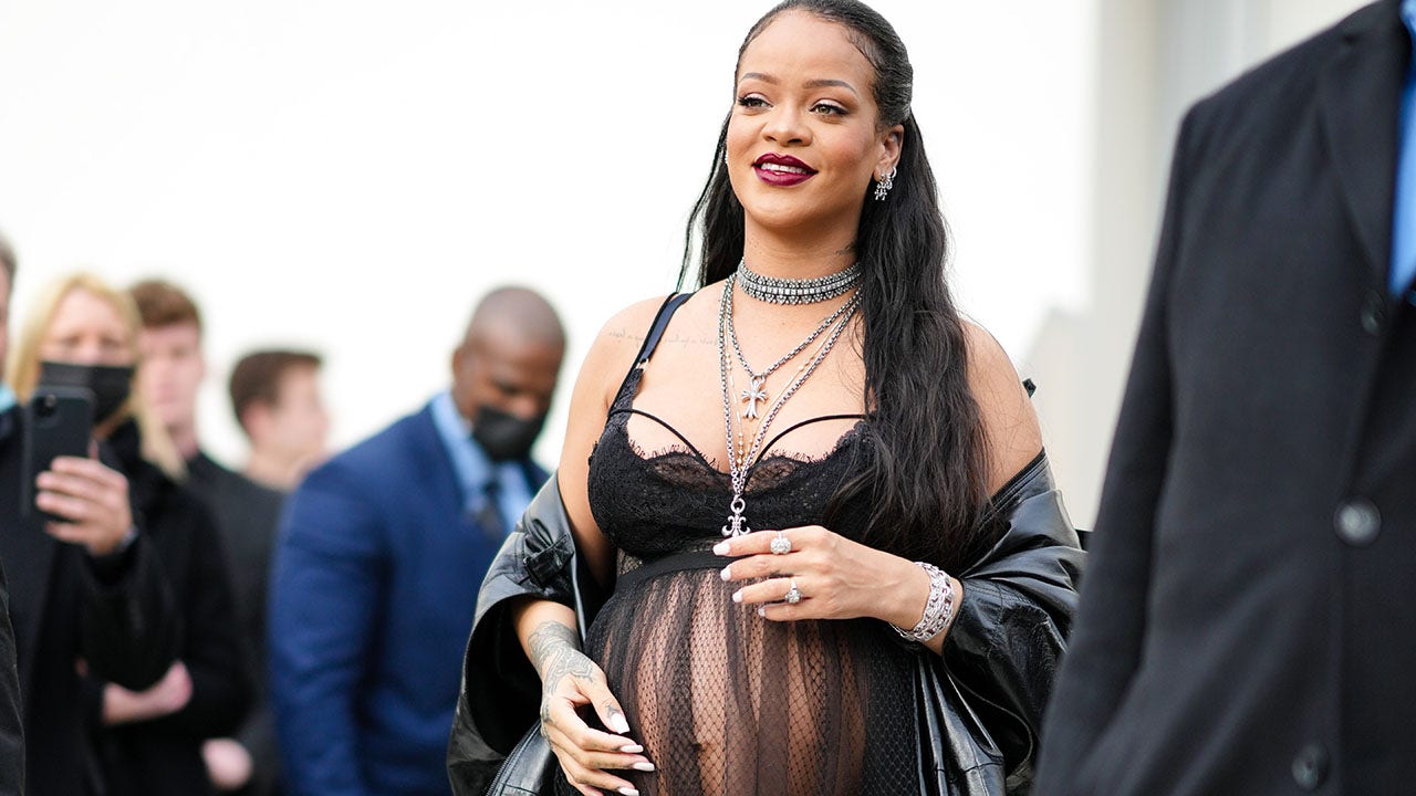 Pregnant Rihanna shows off growing baby bump in see-through red lace  catsuit for sexy Vogue cover