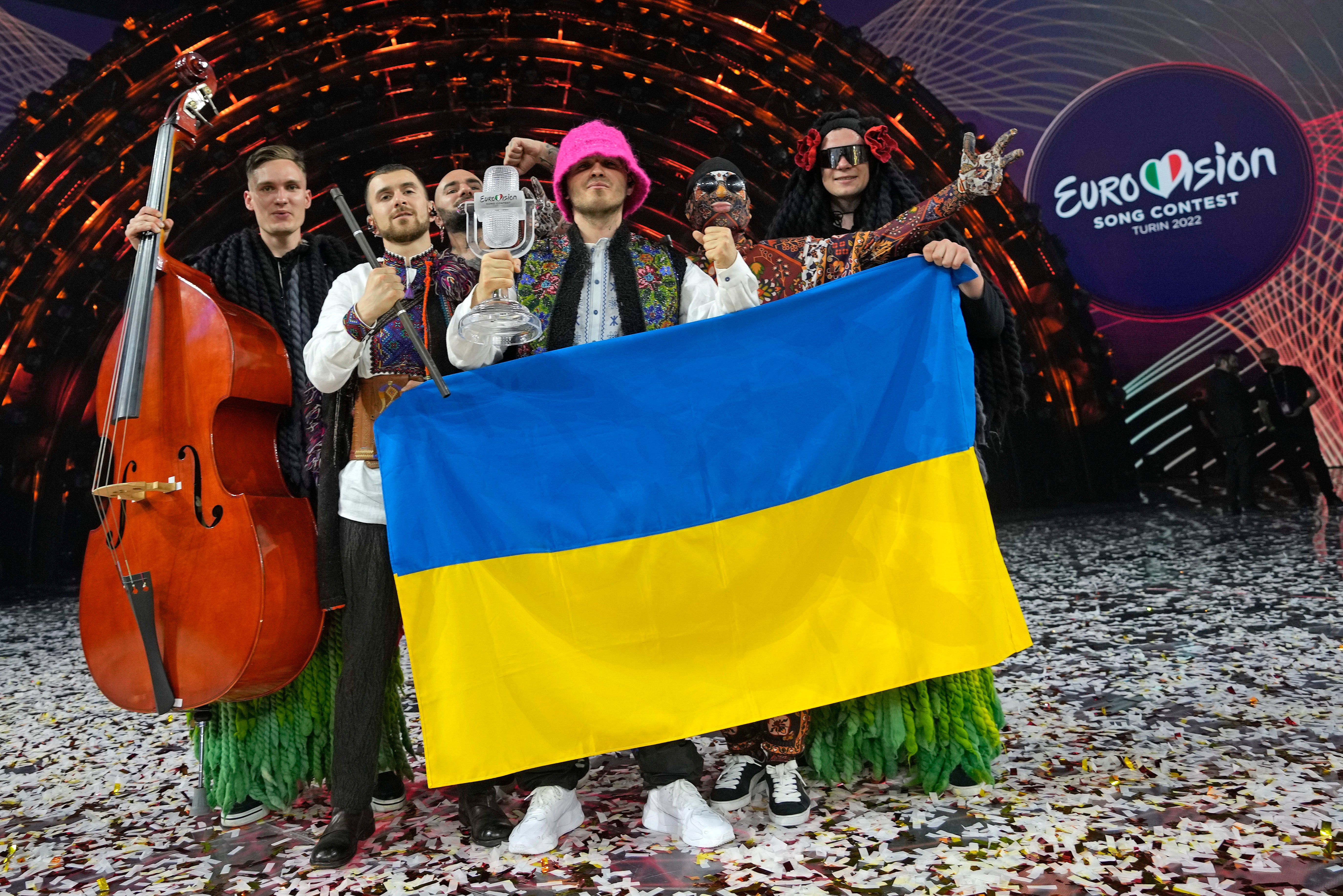 Ukrainian band wins Eurovision song competition as war with Russia continues