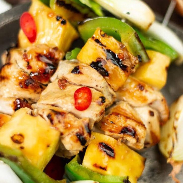 Grilled Teriyaki Chicken Pineapple Skewers