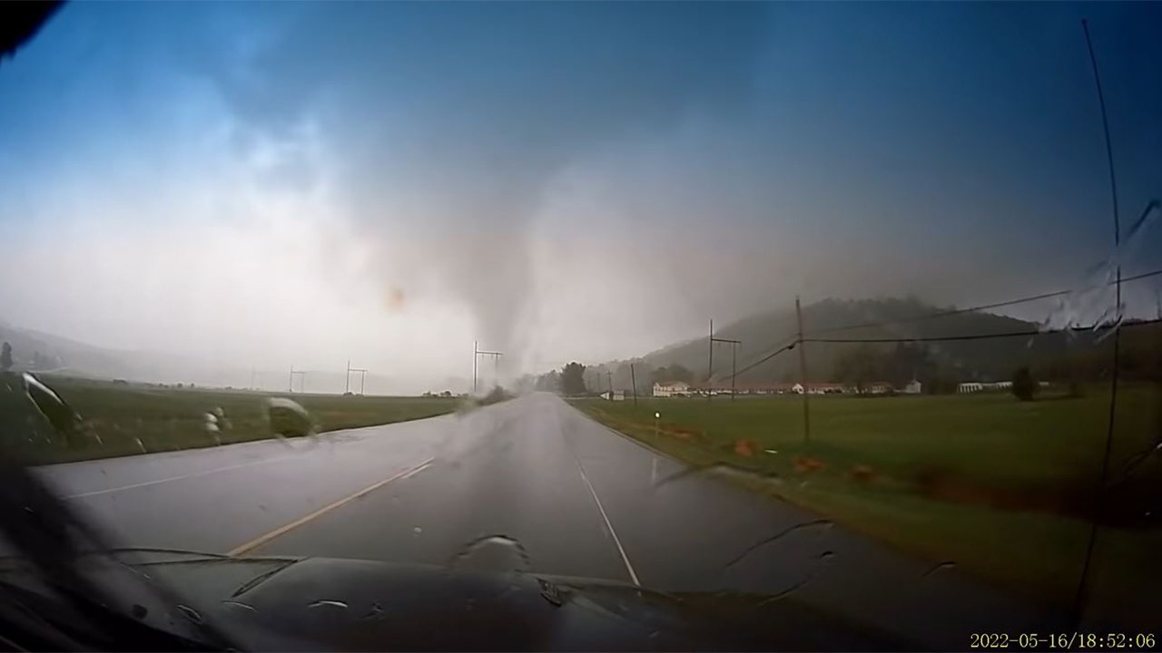 Possible tornado touches down in New Hampshire, driver captures terrifying dashcam video