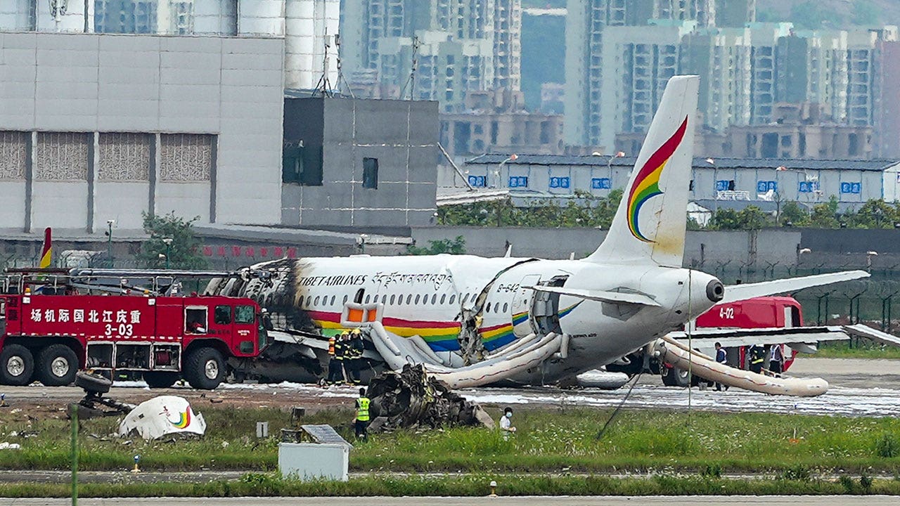 Plane veers off runway in China and catches fire; 36 injured