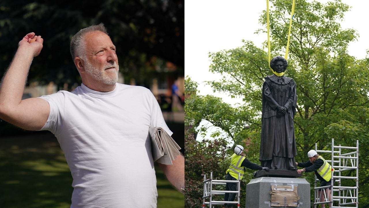 Vandal targets Margret Thatcher's statue just hours after unveiling