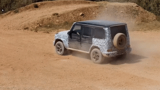 The electric Mercedes-Benz G-Class SUV can turn like a tank