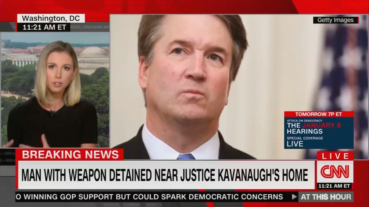 CNN reporter warns of violence from 'both sides' after armed man arrested outside Justice Kavanaugh's home