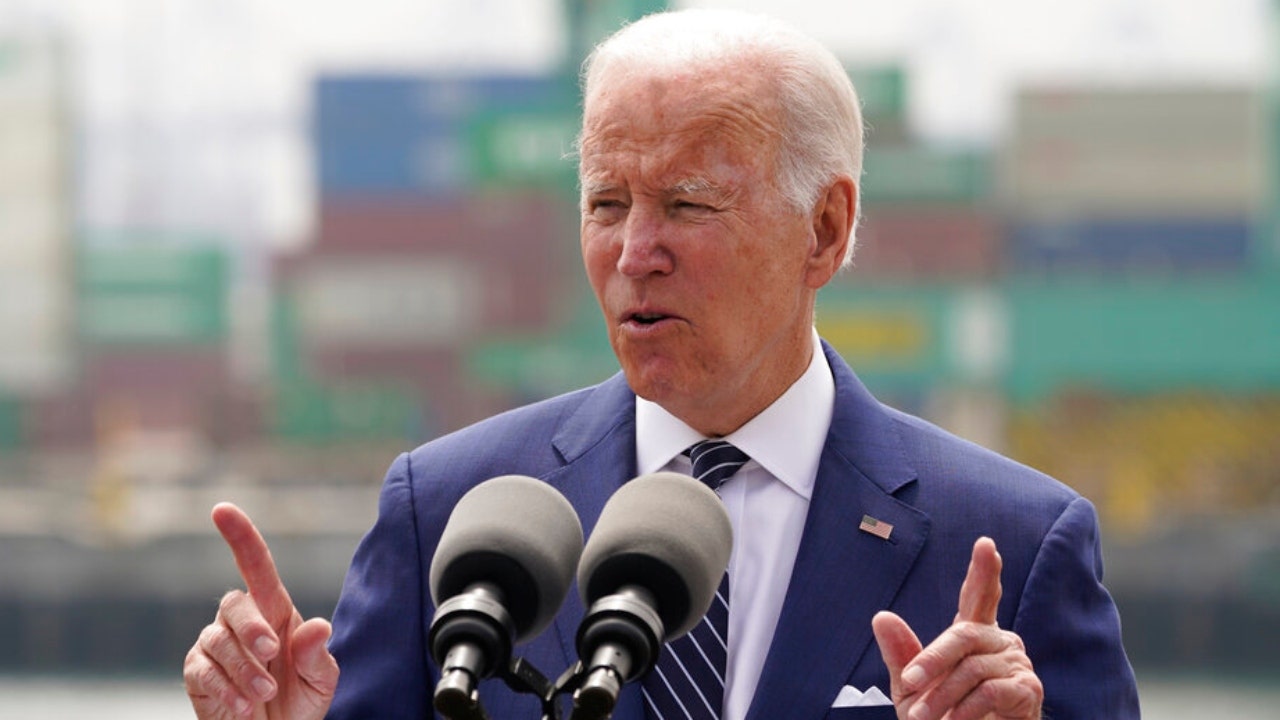 President Biden addresses outdoor event,