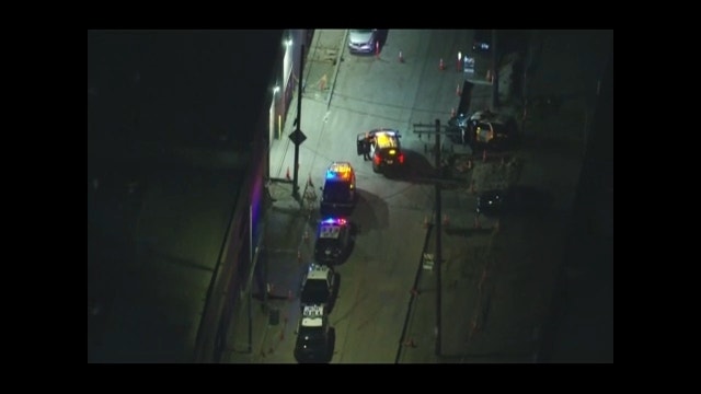 LAPD form skirmish line after officers pummeled with fireworks, bottles during 'street takeover'