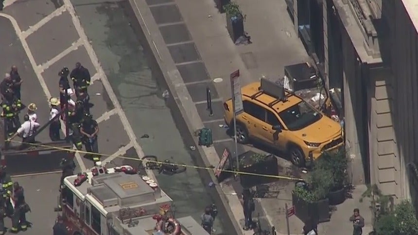 New York City taxi plows into crowd, NYPD says at least 3 critically injured
