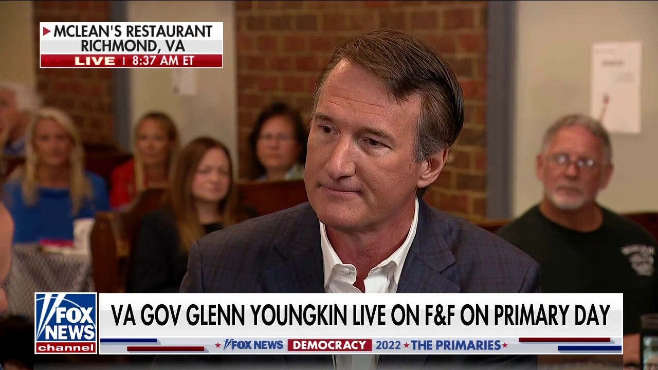 Virginia Gov. Youngkin joins Brian Kilmeade on primary day, says liberal policies 'ran off the page'