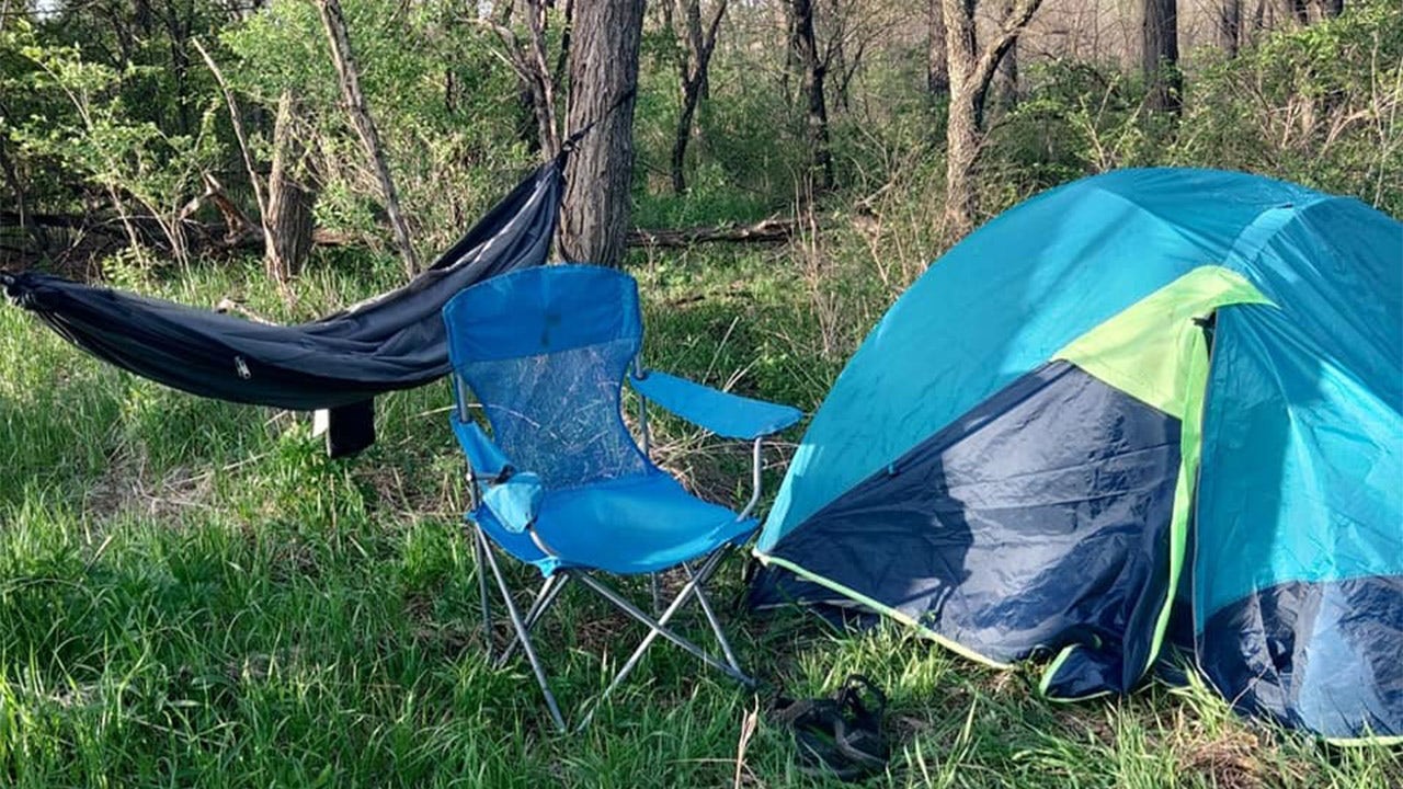 Bob Barnes' campsite in Iowa