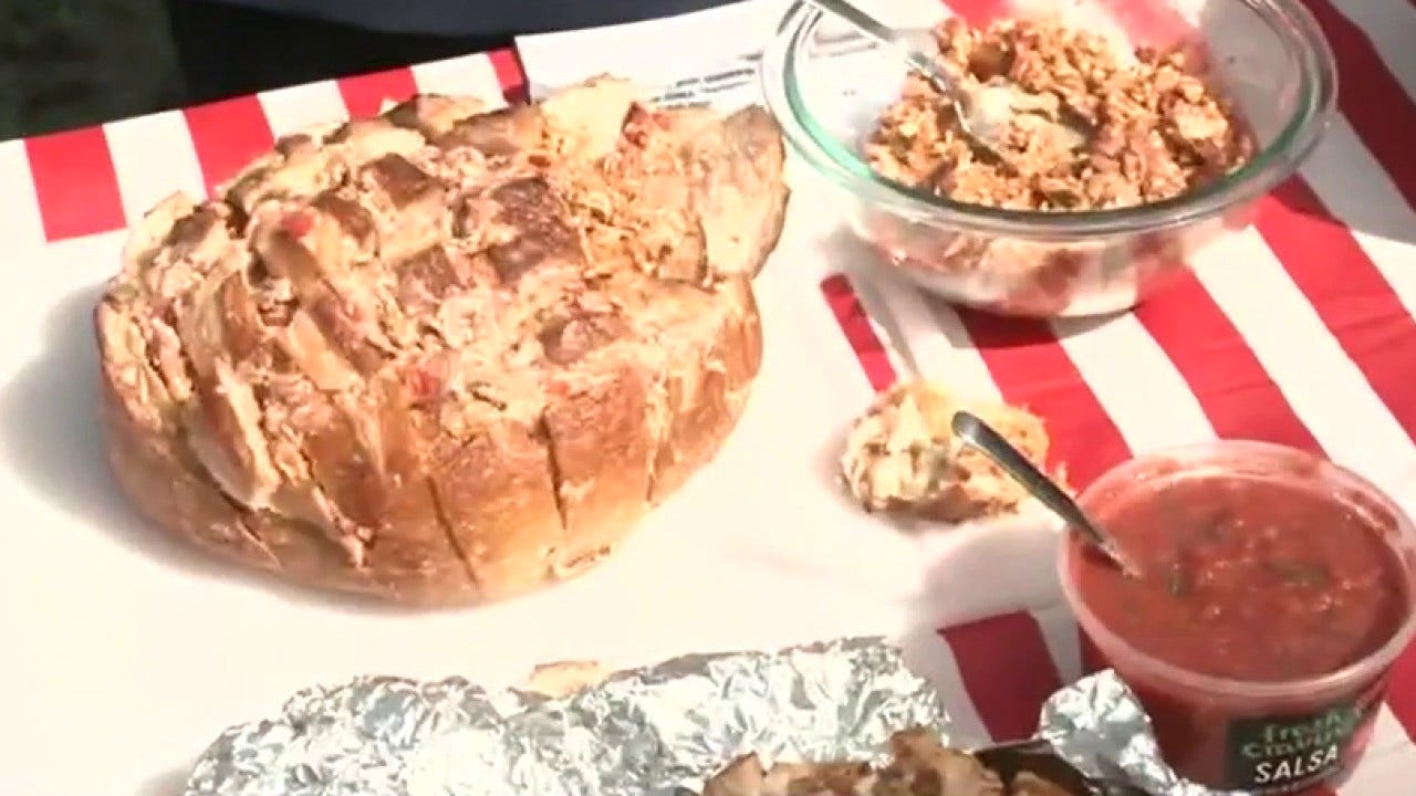 Host a special Fourth of July feast with blueberry barbeque pulled pork and Tex-Mex chicken pull apart bread