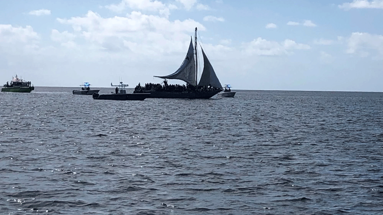 The U.S. Coast Guard seized a sailboat off the coast of Boca Chita in Florida Thursday morning.
