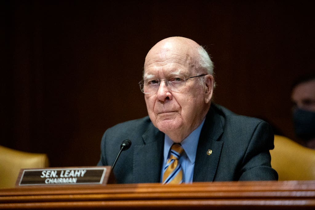 Vermont Senator Patrick Leahy being released from rehabilitation center following hip surgery